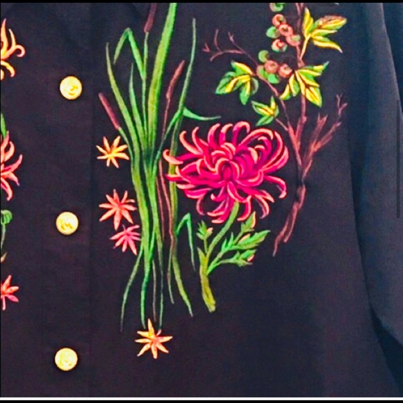 Vintage Bob Mackie Wearable Art Embroider Shirt M - Picture 3 of 6